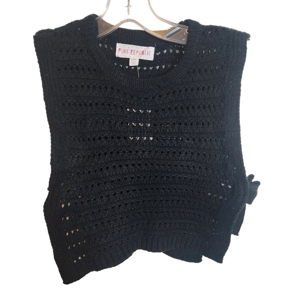 Pink Republic Open Knit Side Tie Top, NWT, Girls Small, 7/8